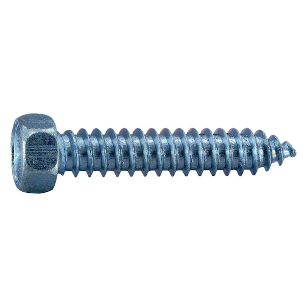 Midwest Fastener Sheet Metal Screw, 3/8" x 2 in, Zinc Plated Steel Flange Hex Head External Hex Drive, 6 PK 38428 - main